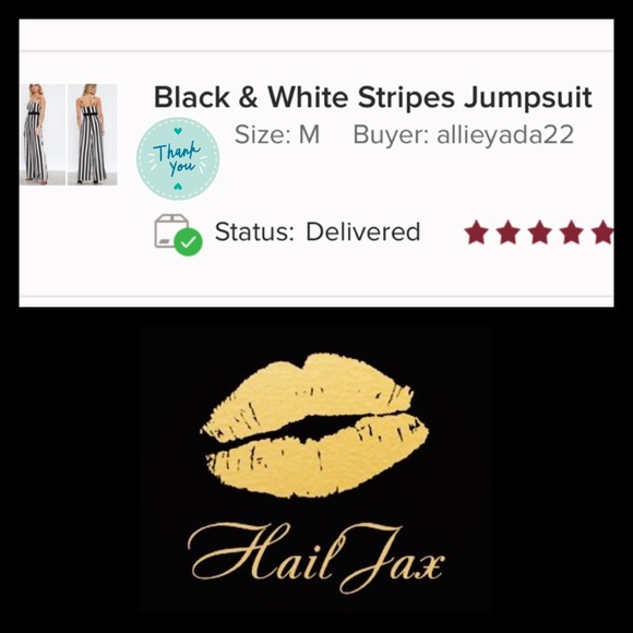 Black & White Stripes Jumpsuit - Picture 2 of 4